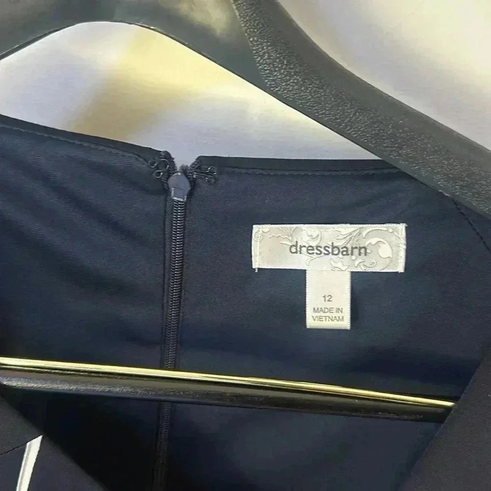 DRESS BARN Women's Navy Blue Sleeveless Lined Sheath Dress size 12 NWTs - Picture 6 of 11